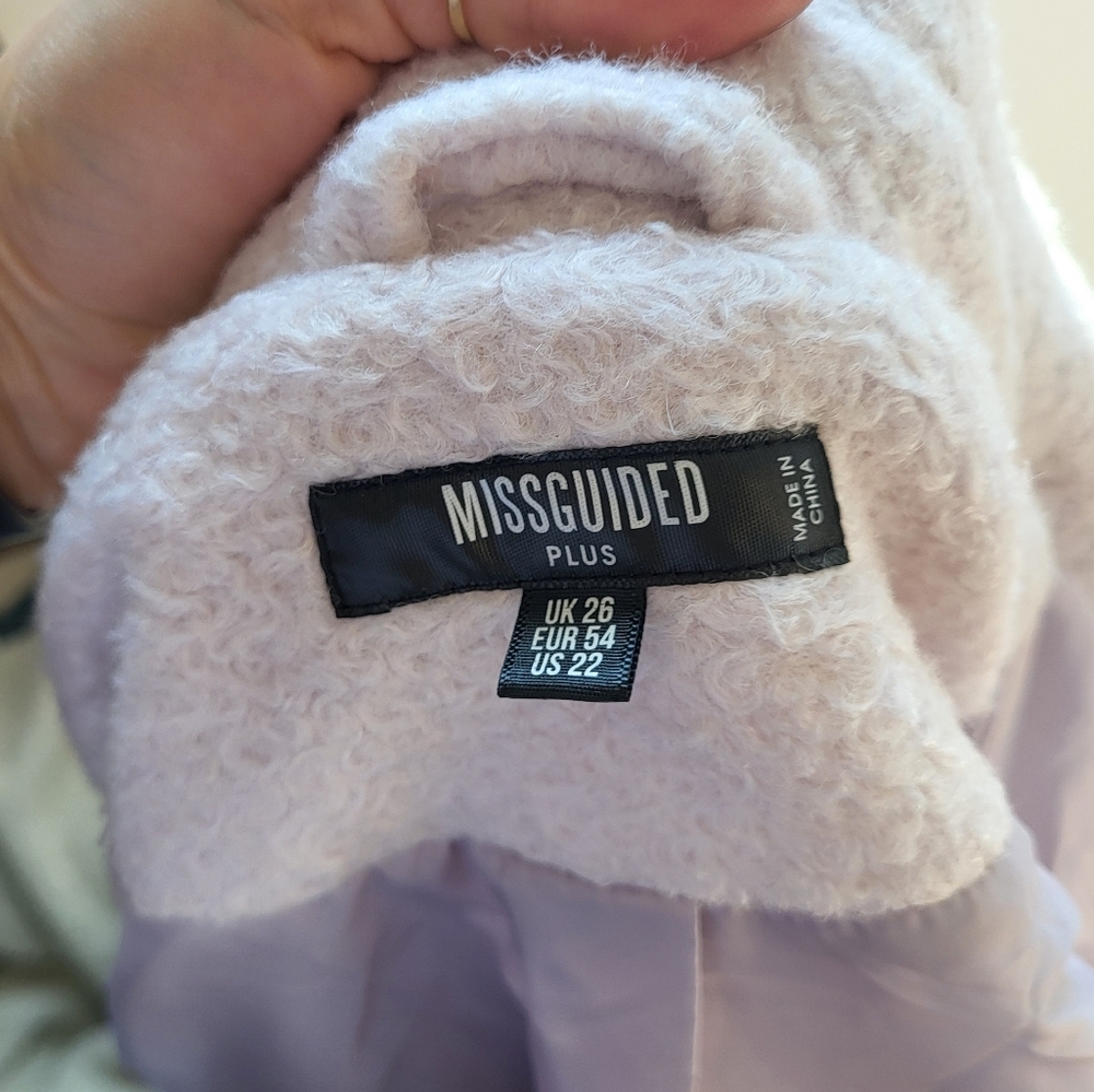 misguided plus lilac oversized jacket - Picture 6 of 6